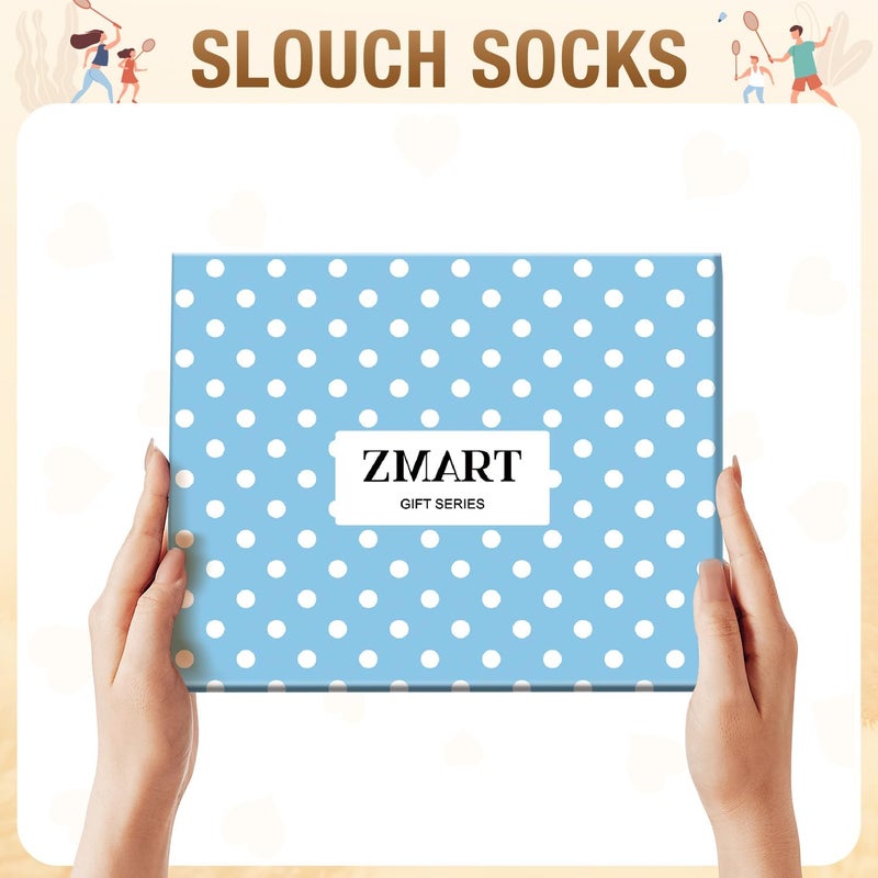 Zmart Women Slouch Socks - Cozy Scrunch Socks, 80s Style in White, Black, Orange & Cream - Image 3